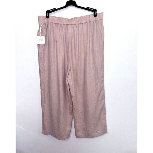 Sigrid Olsen Peach Linen Blend Pants Cropped Size XL - Picture 5 of 5